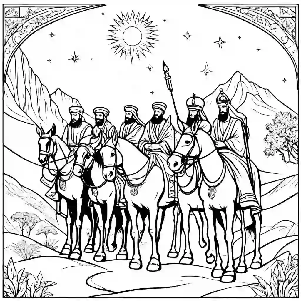 The Wise Men's Visit coloring pages